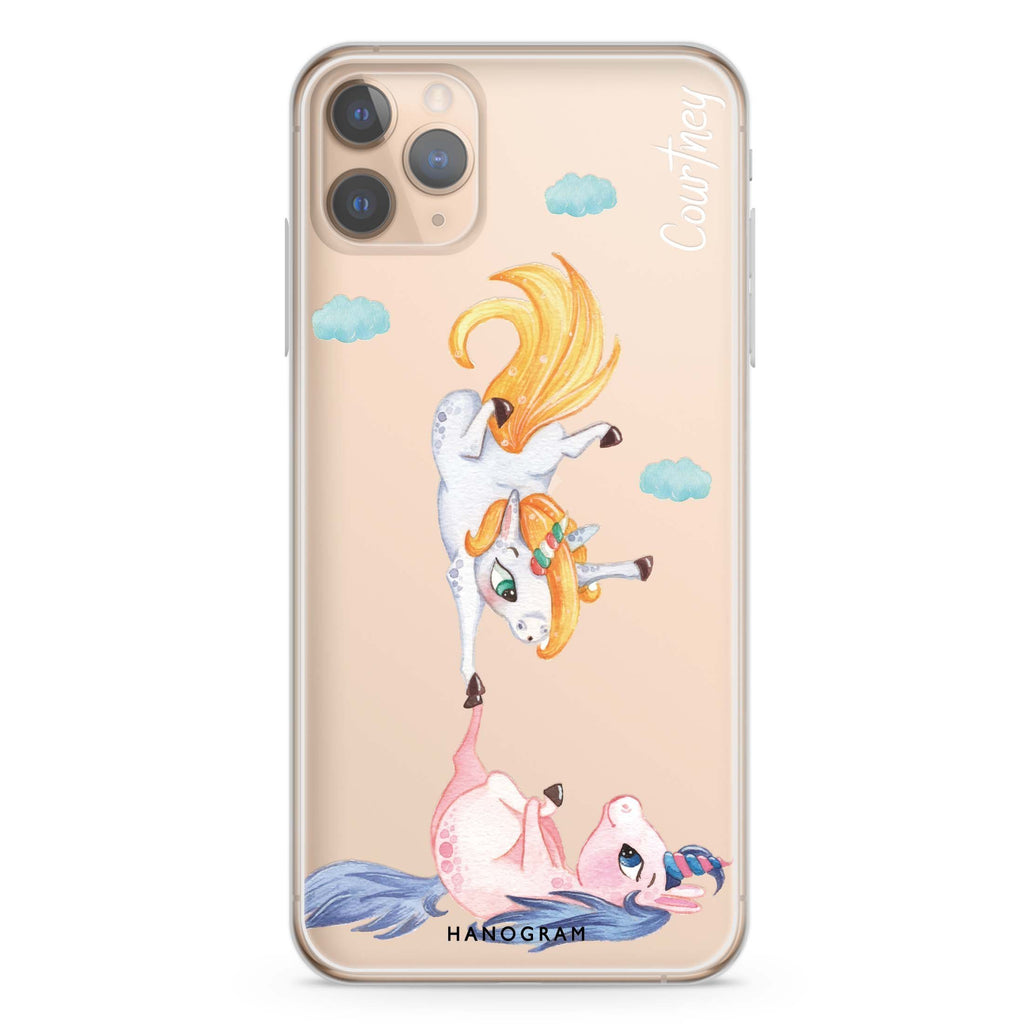 Rainbow Unicorn Dancing iPhone 11 Pro Max 水晶透明保護殼