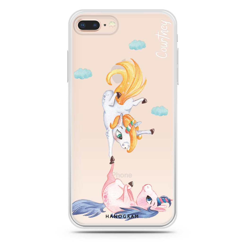 Rainbow Unicorn Dancing iPhone 8 Plus 水晶透明保護殼