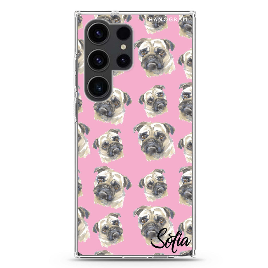 PugPug Samsung Galaxy Ultra 可加名字透明保護殼，適用 S26/S25/S24/S23 Ultra，圖1