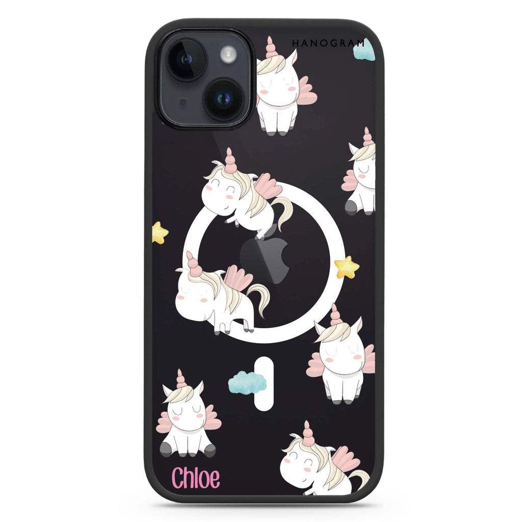 Baby Cute Unicorn iPhone 14 Plus Magsafe 兼容防衝擊保護殼
