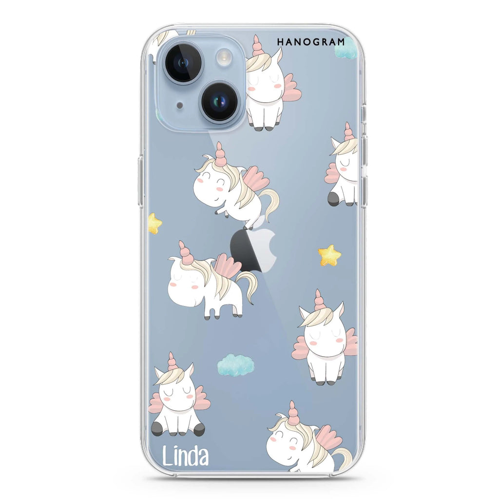 Baby Cute Unicorn iPhone 14 plus 水晶透明保護殼
