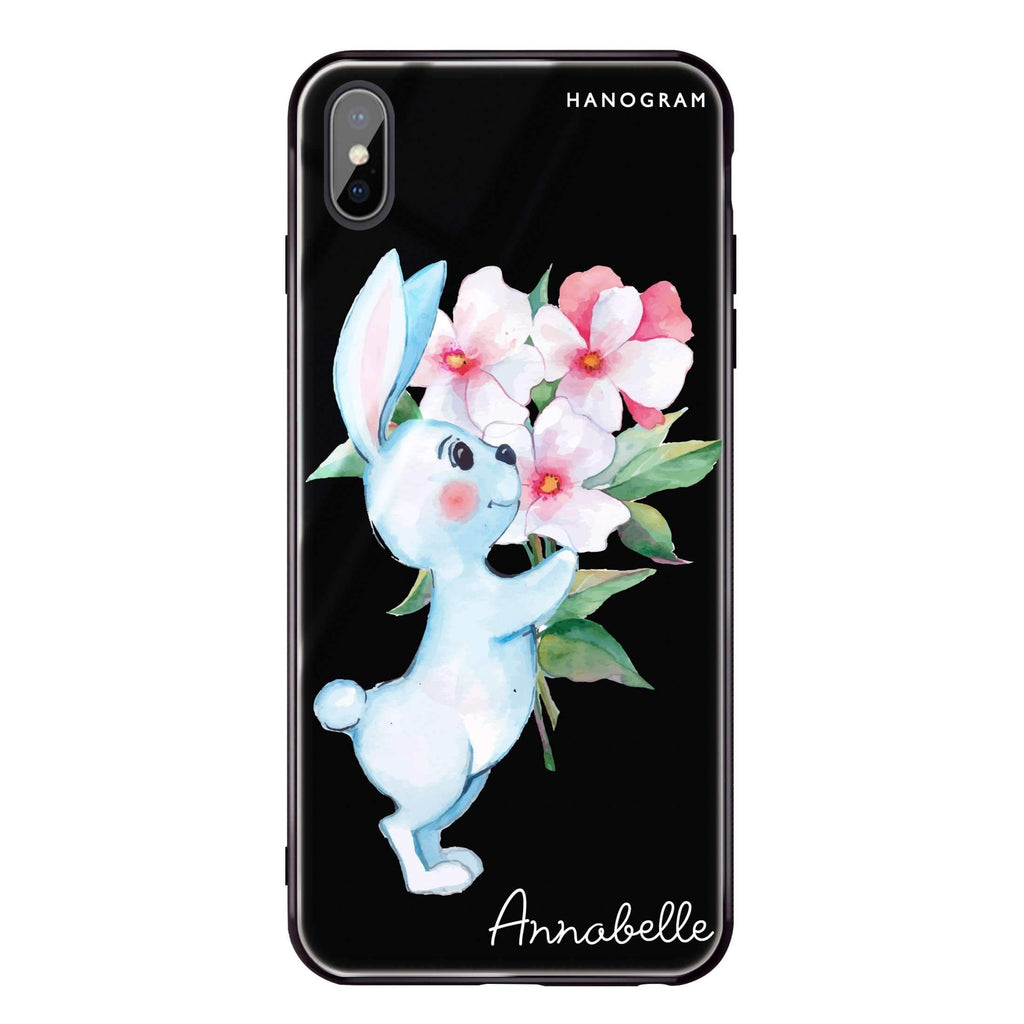 Rabbit And Flowers iPhone X 超薄強化玻璃殻