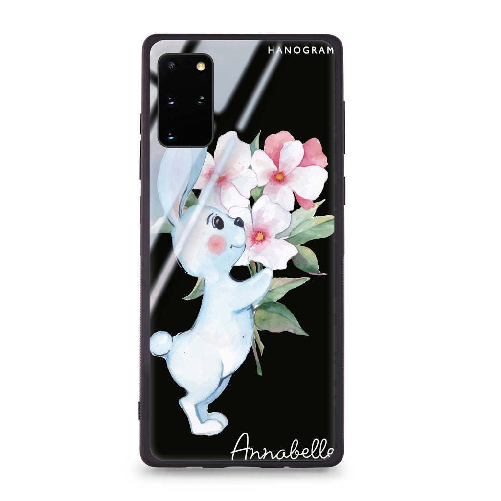 Rabbit And Flowers Samsung S20 Plus 超薄強化玻璃殻
