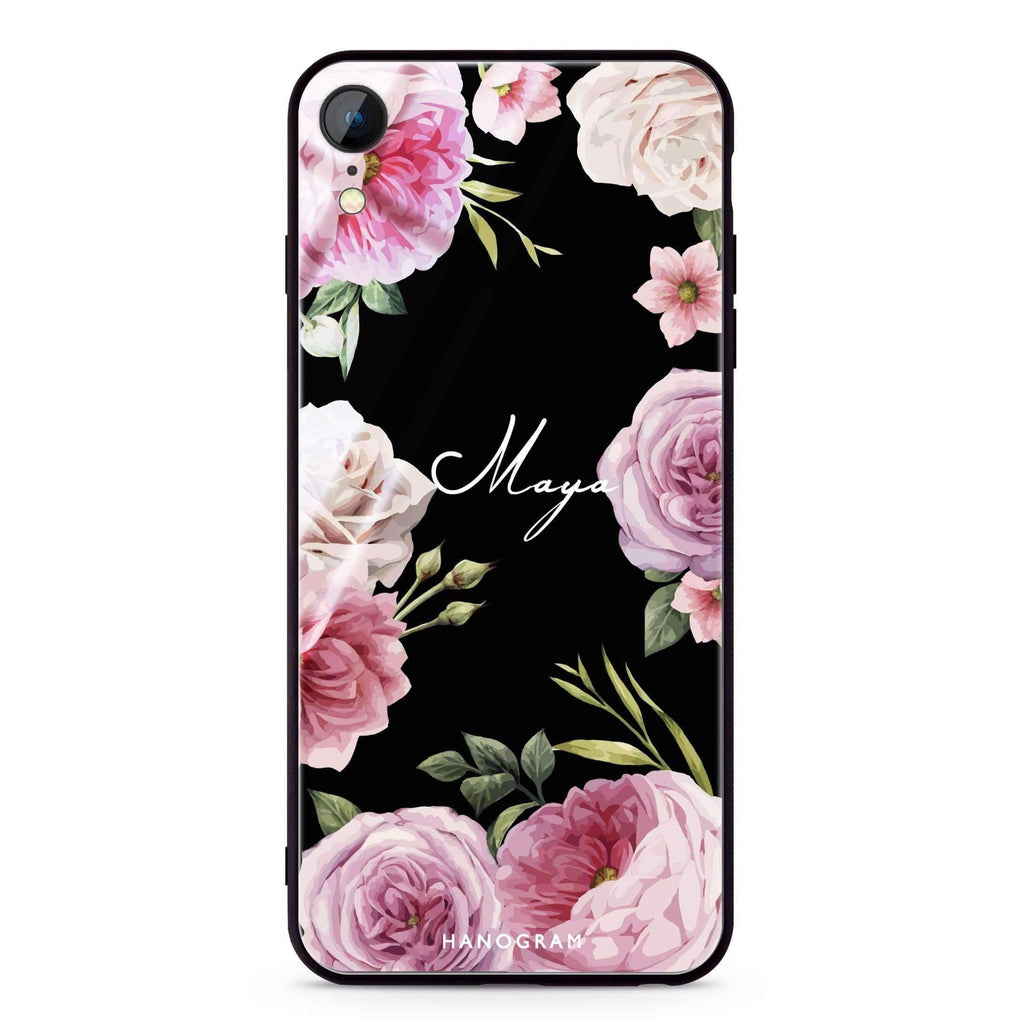 Beautiful Pretty Floral iPhone XR 超薄強化玻璃殻