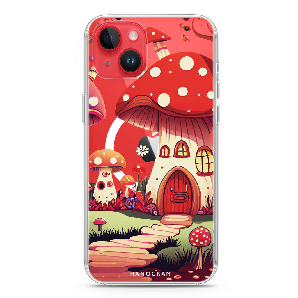 Mushroom Art iPhone 14 Plus Magsafe 兼容水晶透明保護殼