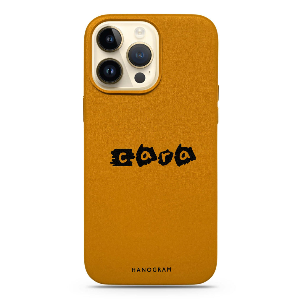 Sticker Custom Name Magsafe 兼容皮革保護殼