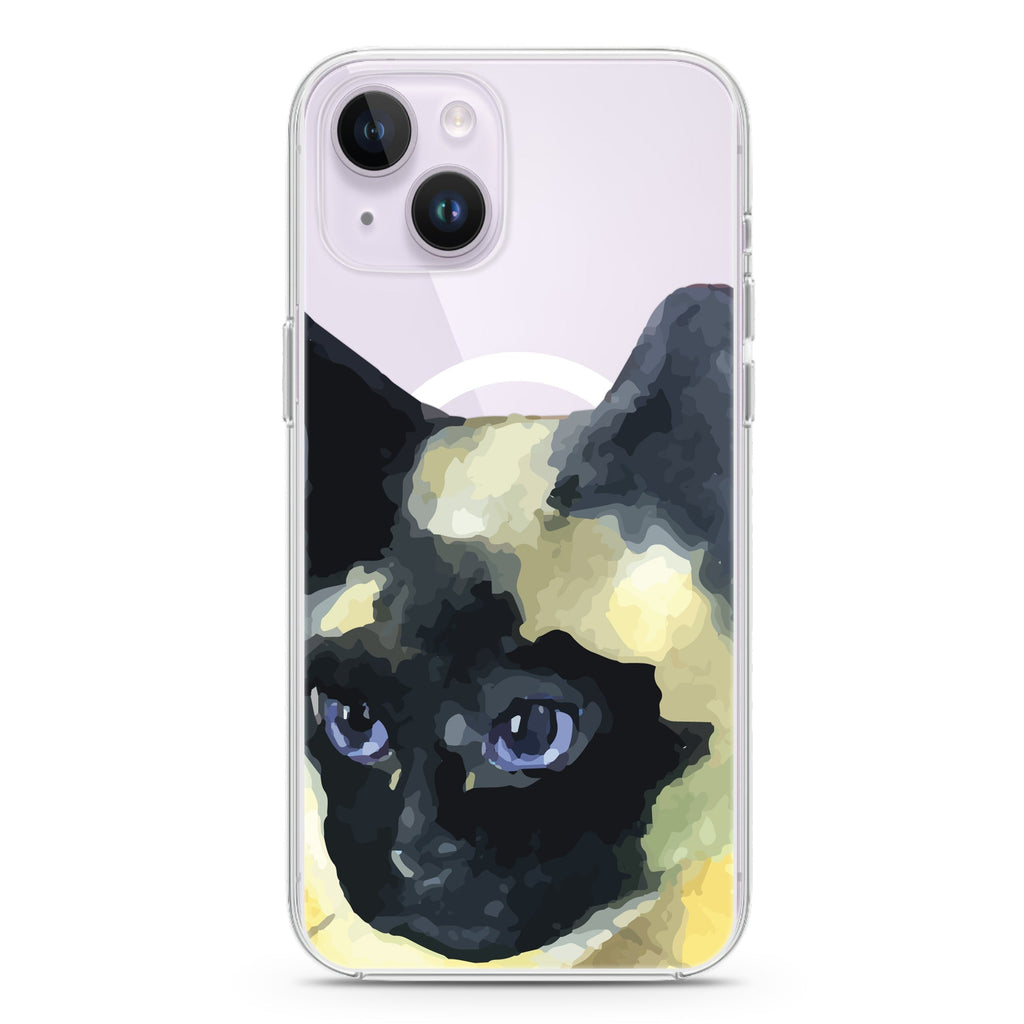 Watercolour Cat iPhone 14 Plus Magsafe 兼容水晶透明保護殼