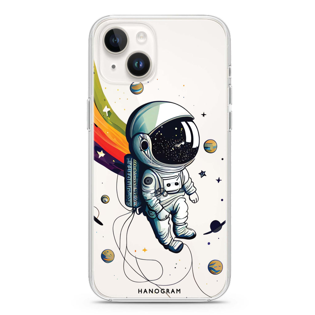 Astronaut in rainbow iPhone 14 水晶透明保護殼