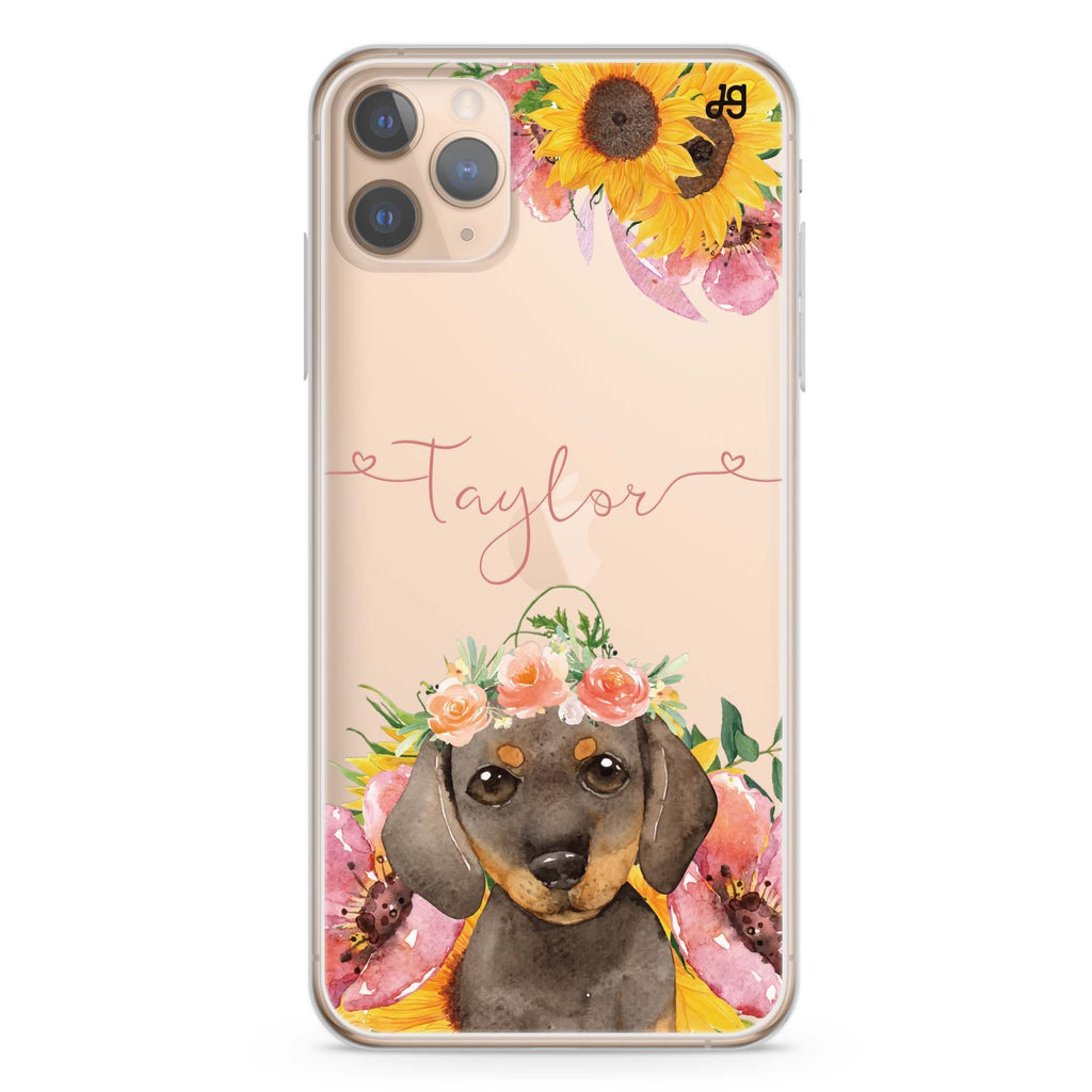 Sunflower Puppy iPhone 11 Pro Max 水晶透明保護殼
