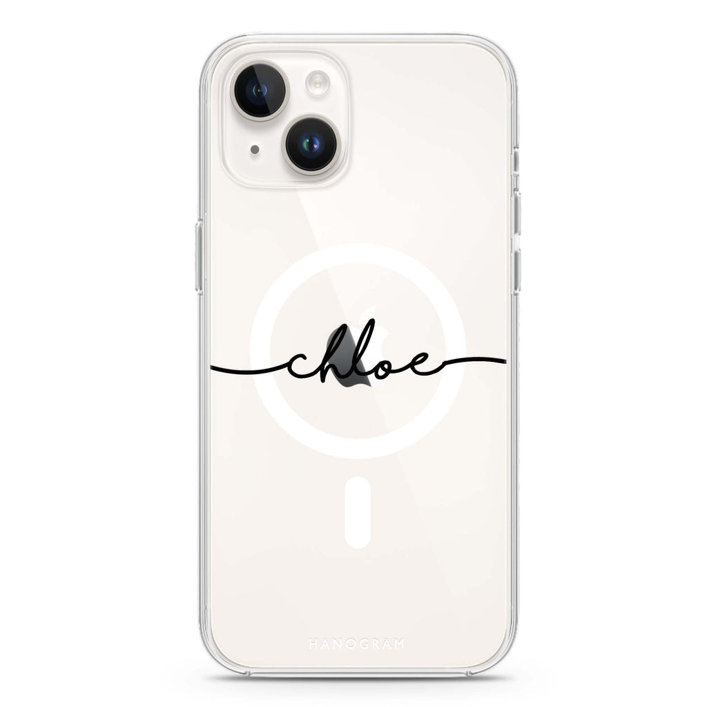 Handwritten iPhone 14 Magsafe 兼容水晶透明保護殼
