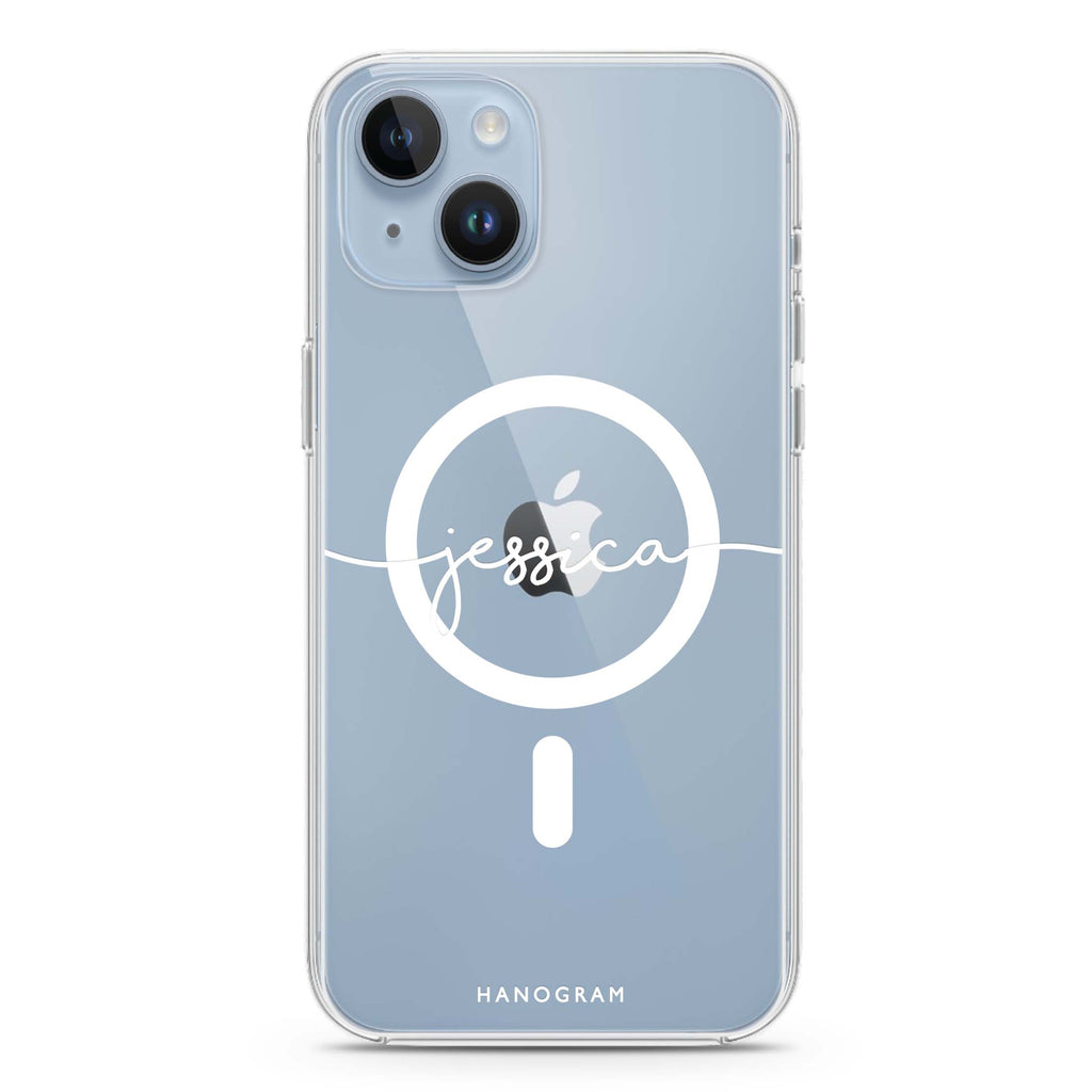 Handwritten iPhone 14 Plus Magsafe 兼容水晶透明保護殼