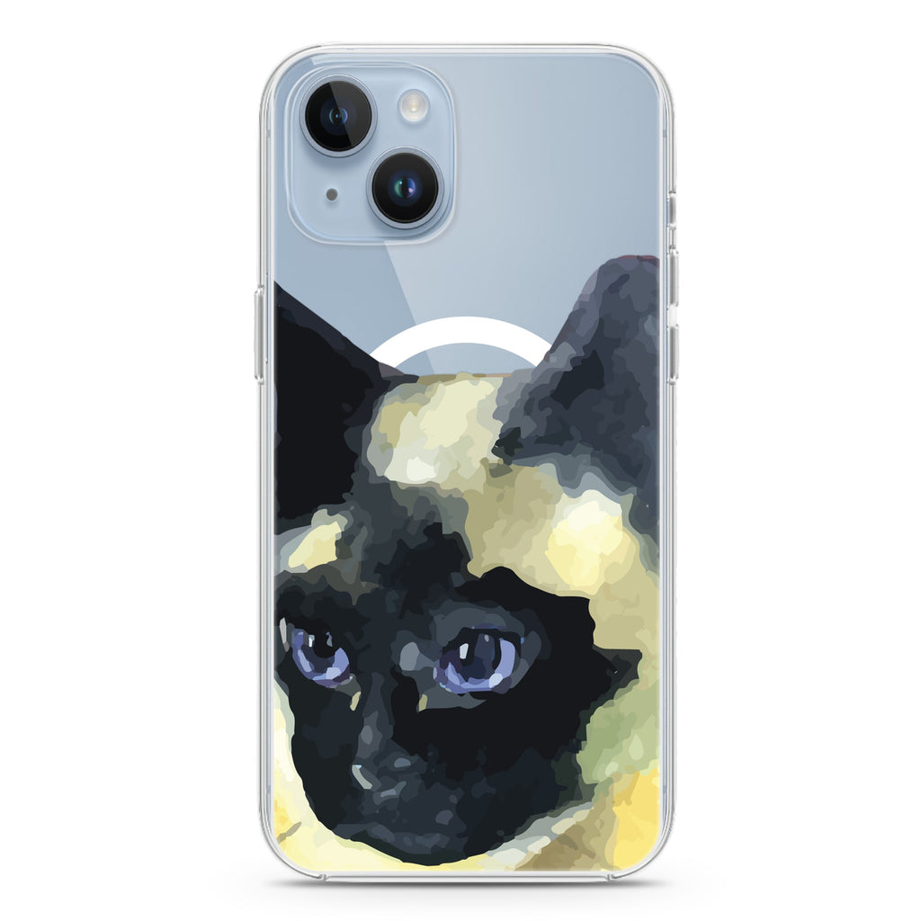 Watercolour Cat iPhone 14 Magsafe 兼容水晶透明保護殼