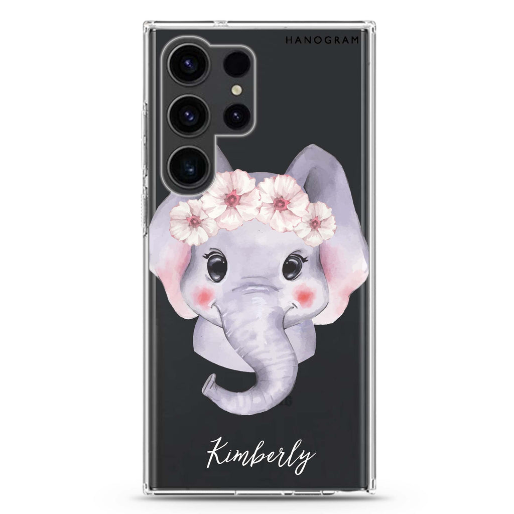Baby Elephant Samsung Galaxy Ultra 可加名字透明保護殼，適用 S26/S25/S24/S23 Ultra，圖1