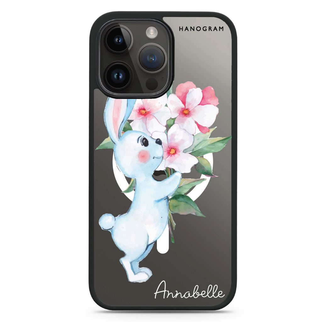 Rabbit And Flowers Magsafe 兼容防衝擊保護殼