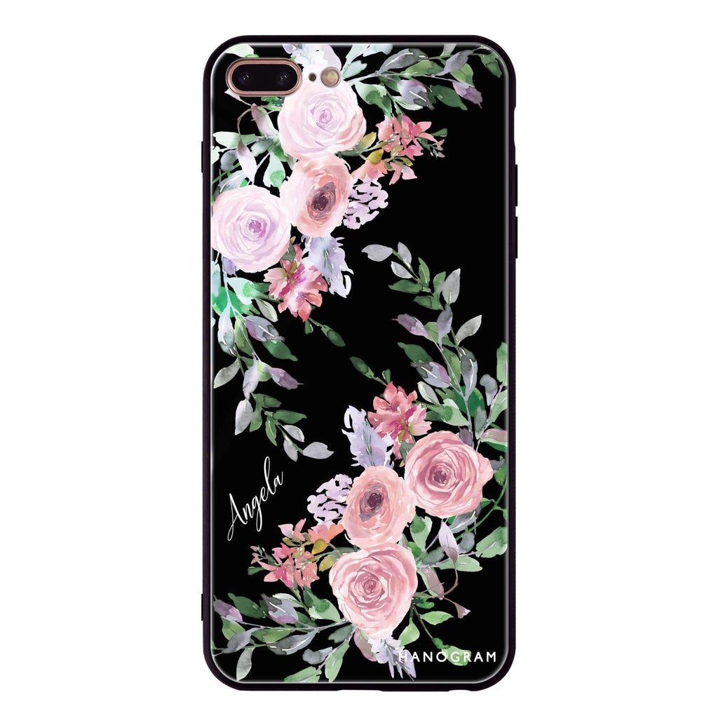 Lucy Watercolor Rose iPhone 8 Plus 超薄強化玻璃殻