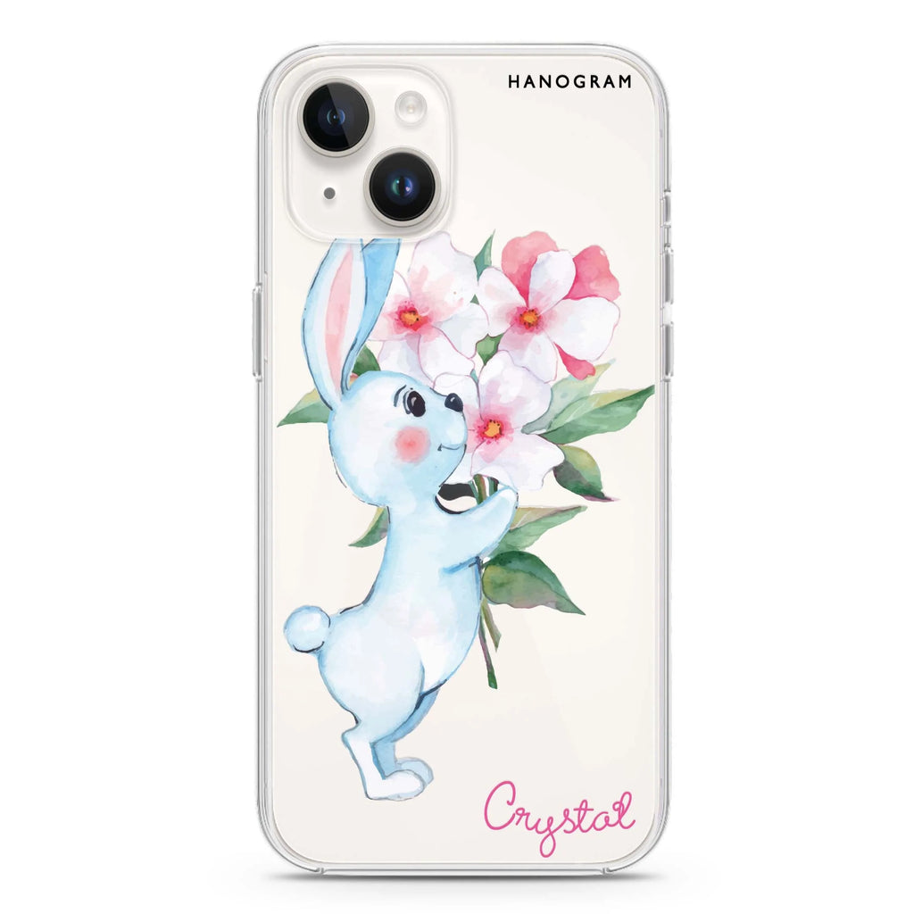 Rabbit And Flowers iPhone 14 水晶透明保護殼