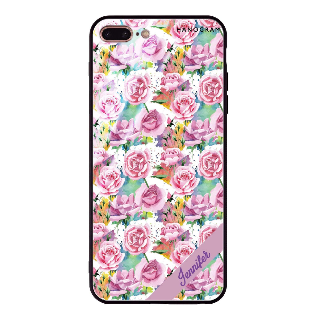 Colorful Rose iPhone 8 Plus 超薄強化玻璃殻