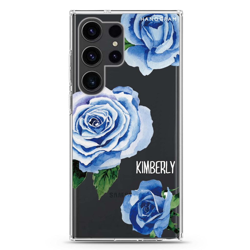 Blue Rose Samsung Galaxy Ultra 可加名字透明保護殼，適用 S26/S25/S24/S23 Ultra，圖1
