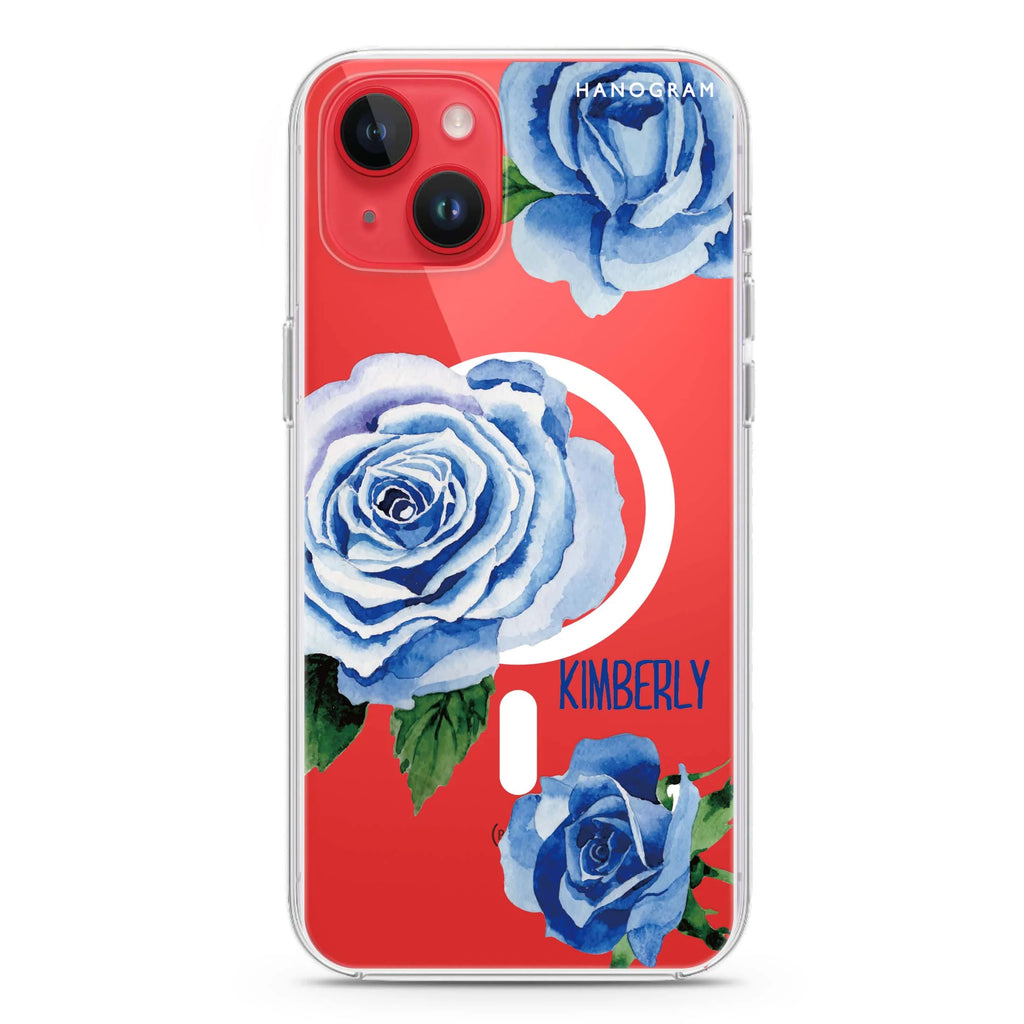 Blue Rose iPhone 14 Plus Magsafe 兼容水晶透明保護殼