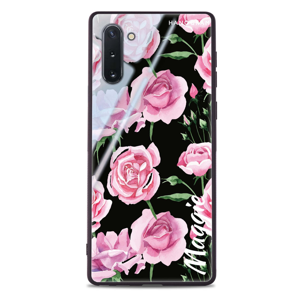 Pink Rose Samsung Note 10 超薄強化玻璃殻