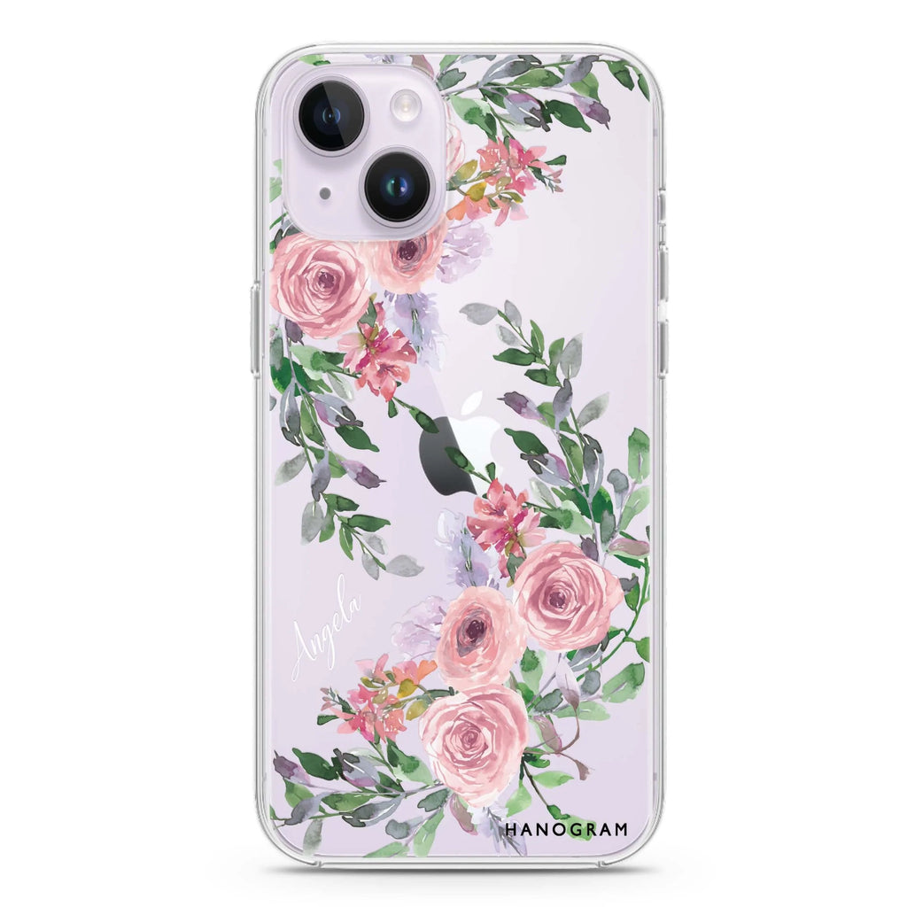 Lucy Watercolor Rose iPhone 14 水晶透明保護殼