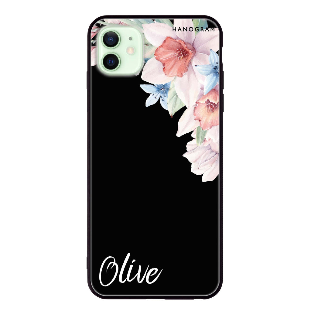 Glamour Floral iPhone 12 mini 超薄強化玻璃殻
