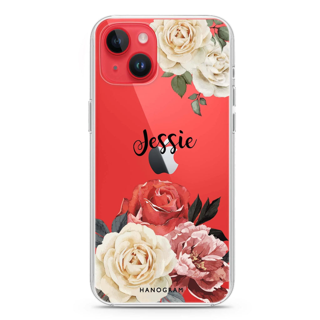 Vintage Floral iPhone 14 plus 水晶透明保護殼