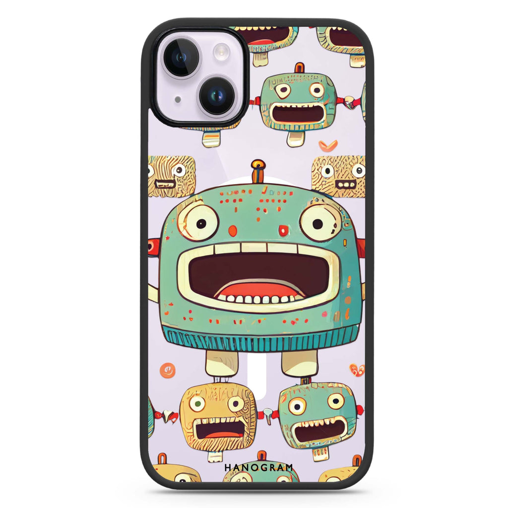 Cute robots iPhone 14 Plus Magsafe 兼容防衝擊保護殼