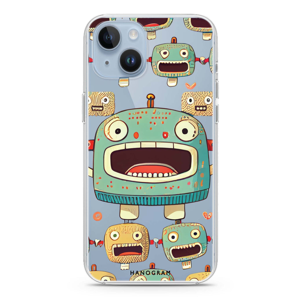 Cute robots iPhone 14 水晶透明保護殼