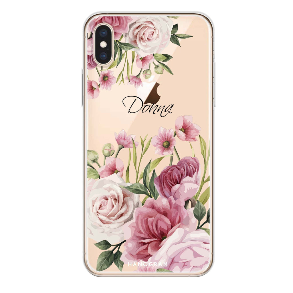 Beautiful Flowers iPhone XS 水晶透明保護殼