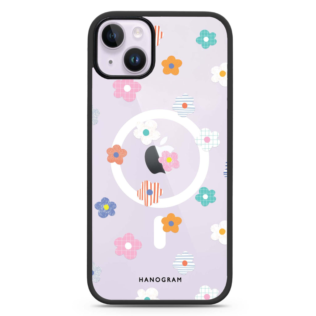 Floral Pattern iPhone 14 Plus Magsafe 兼容防衝擊保護殼