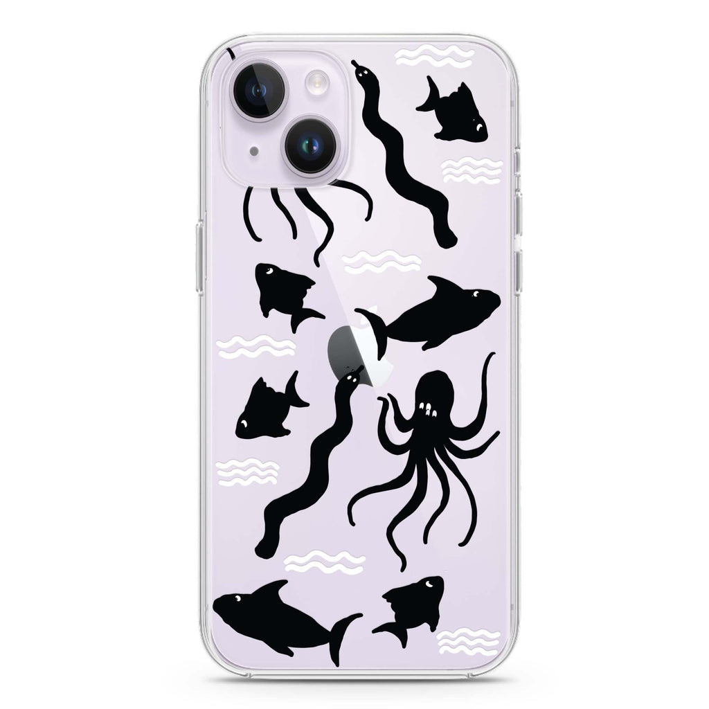Water, Ocean and Sea Animals iPhone 14 水晶透明保護殼