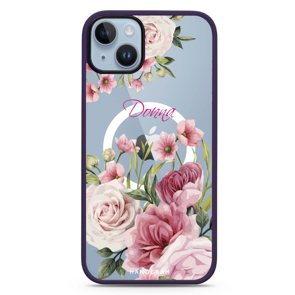 Beautiful Flowers iPhone 14 Plus Magsafe 兼容防衝擊保護殼
