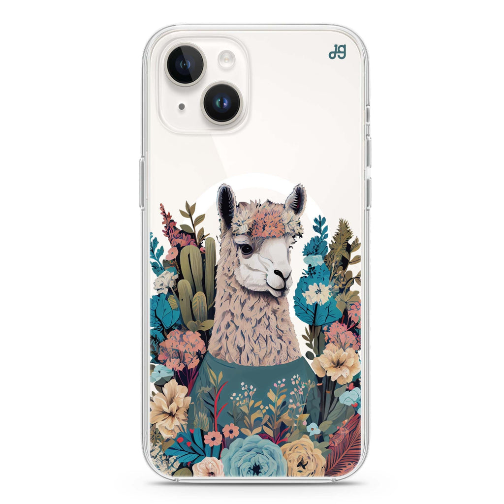 Lama in the garden iPhone 14 Plus Magsafe 兼容水晶透明保護殼