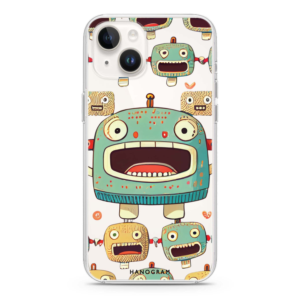 Cute robots iPhone 14 Plus 水晶透明保護殼