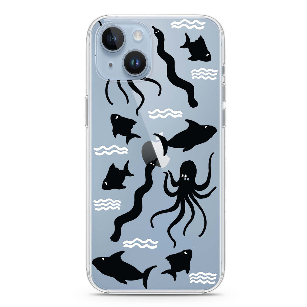 Water, Ocean and Sea Animals iPhone 14 plus 水晶透明保護殼