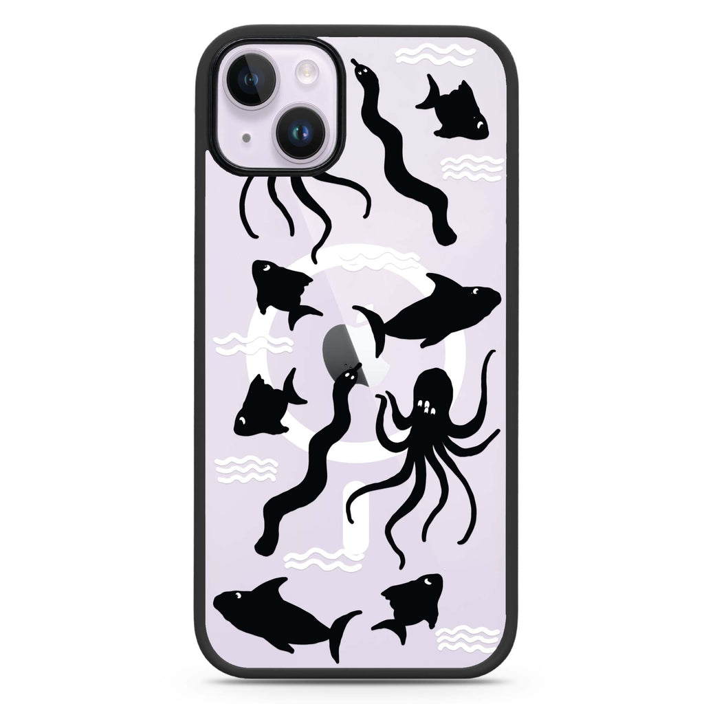 Water, Ocean and Sea Animals iPhone 14 Plus Magsafe 兼容防衝擊保護殼