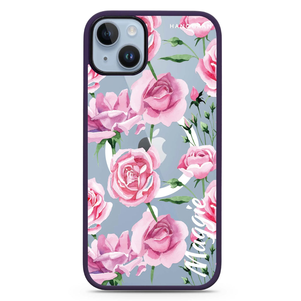 Pink Rose iPhone 14 Plus Magsafe 兼容防衝擊保護殼
