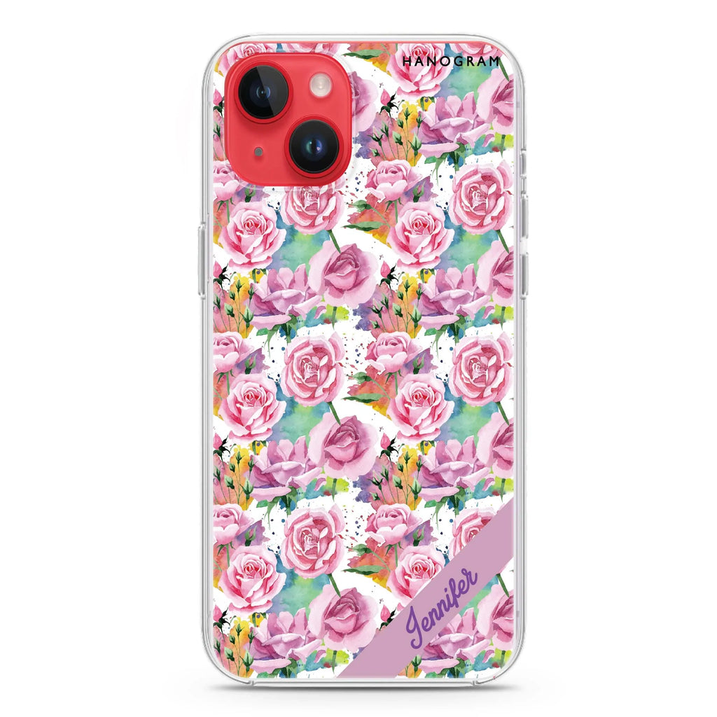 Colorful Rose iPhone 14 Magsafe 兼容水晶透明保護殼