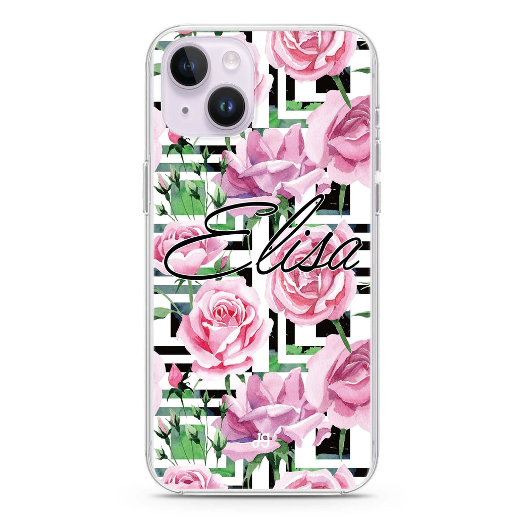 Rose Checkered iPhone 14 水晶透明保護殼