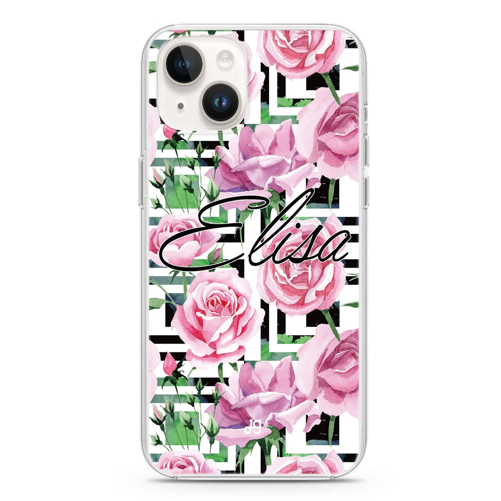 Rose Checkered iPhone 14 plus 水晶透明保護殼