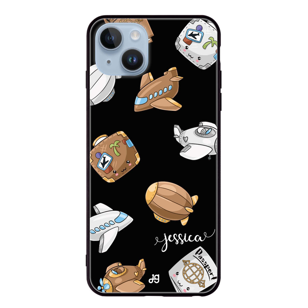Cartoon AirPlane iPhone 13 超薄強化玻璃殻
