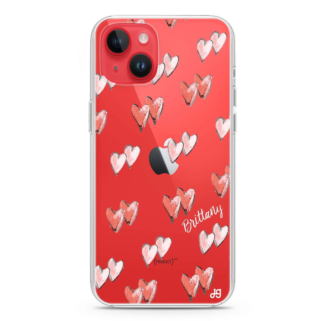 Double Heart iPhone 14 水晶透明保護殼