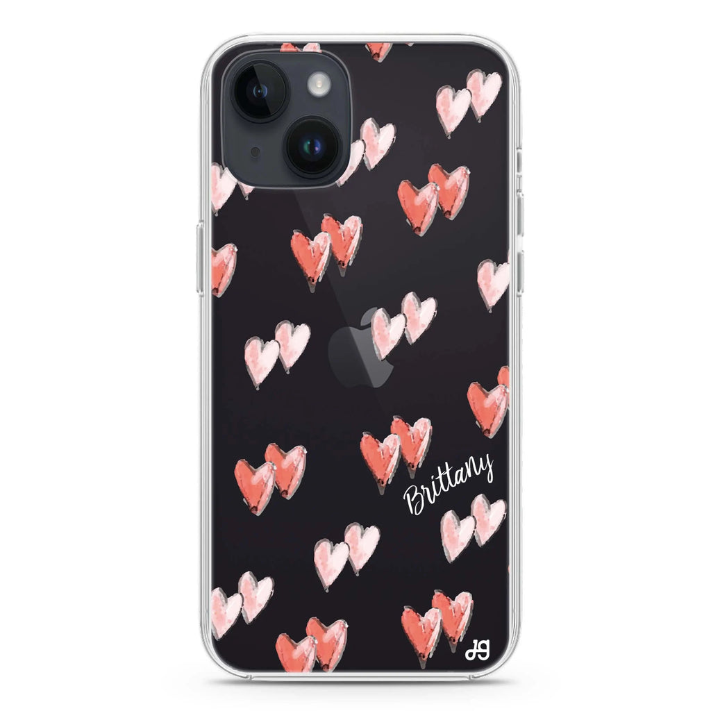 Double Heart iPhone 14 plus 水晶透明保護殼