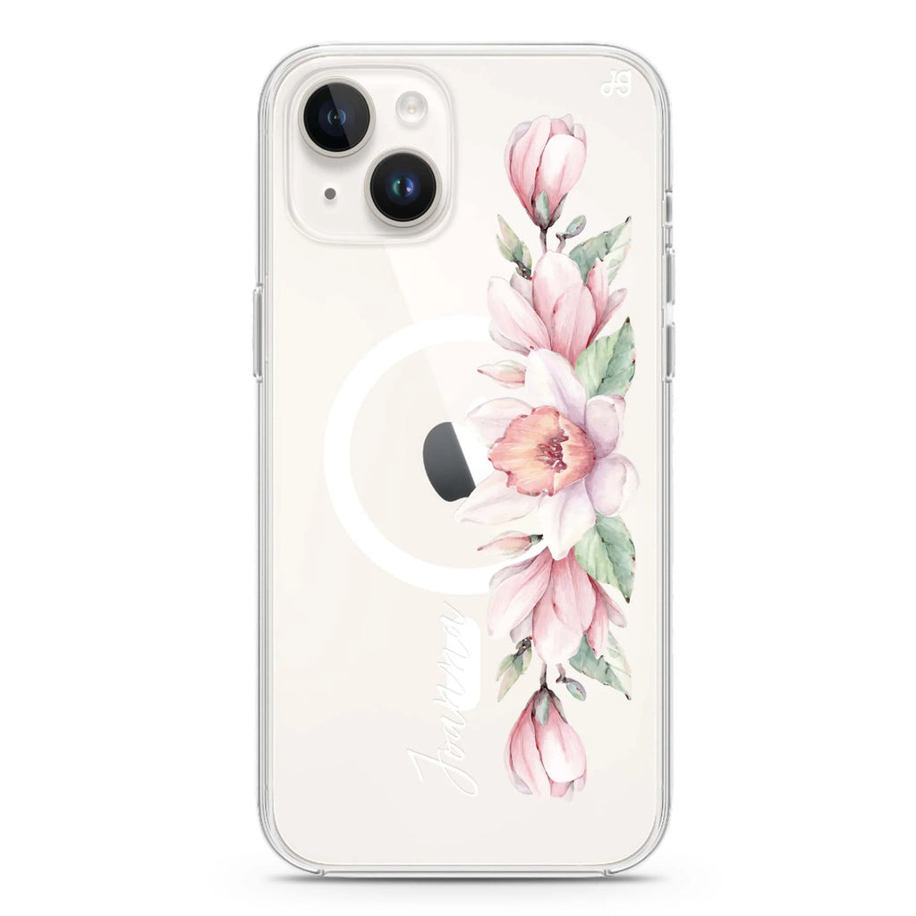 Floral and Me iPhone 14 Plus Magsafe 兼容水晶透明保護殼