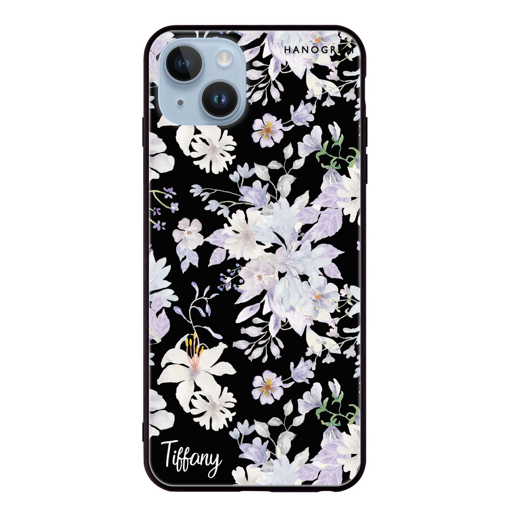 Serene Flowers Pattern iPhone 13 Mini 超薄強化玻璃殻