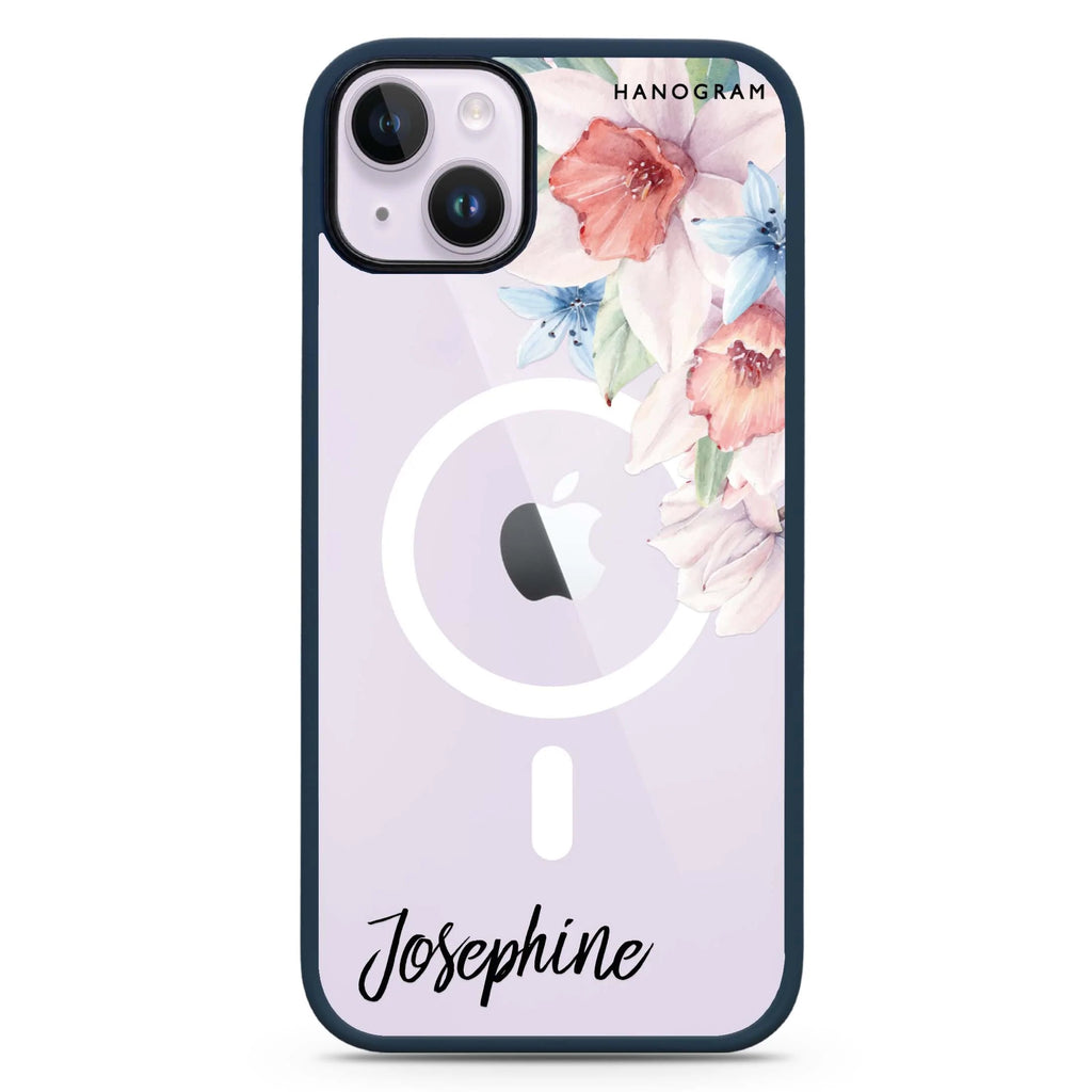 Glamour Floral iPhone 14 Plus Magsafe 兼容防衝擊保護殼