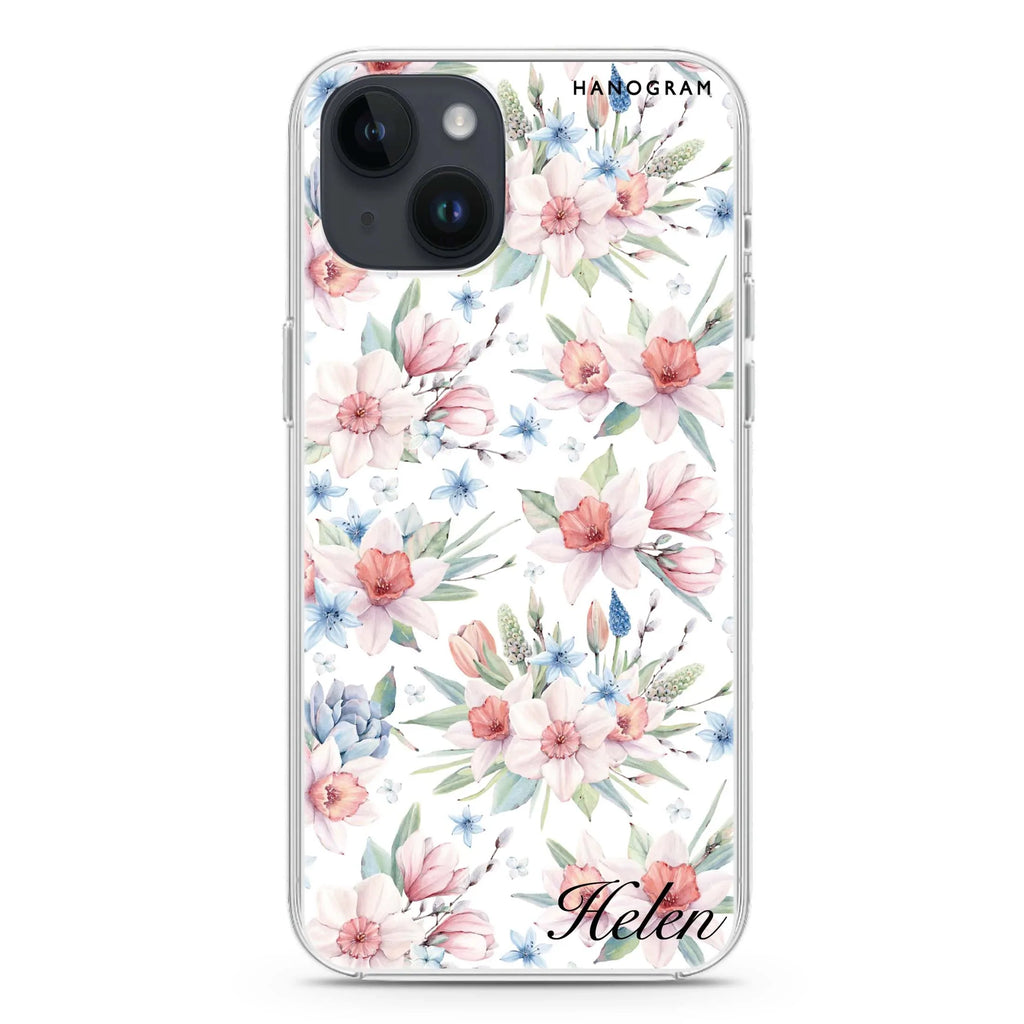 Glamour Floral World iPhone 14 Magsafe 兼容水晶透明保護殼