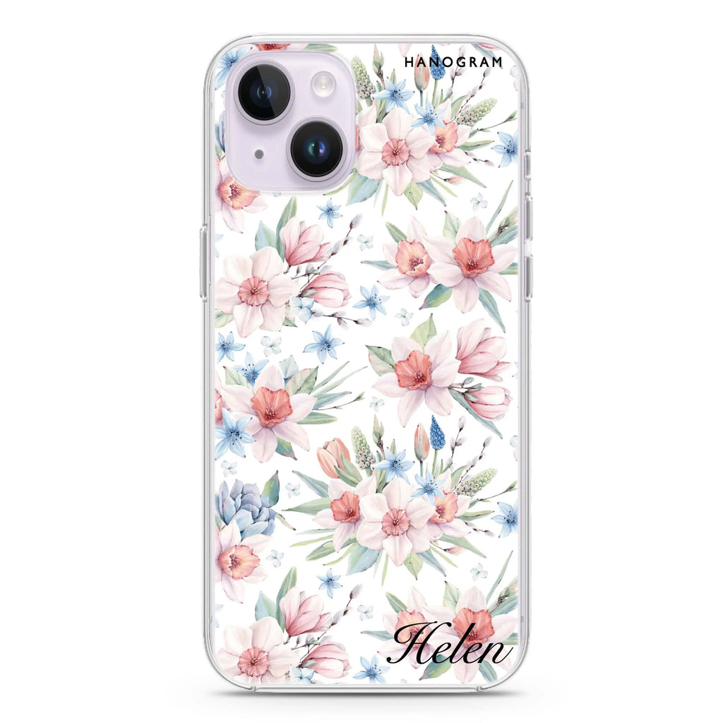 Glamour Floral World iPhone 14 Plus Magsafe 兼容水晶透明保護殼