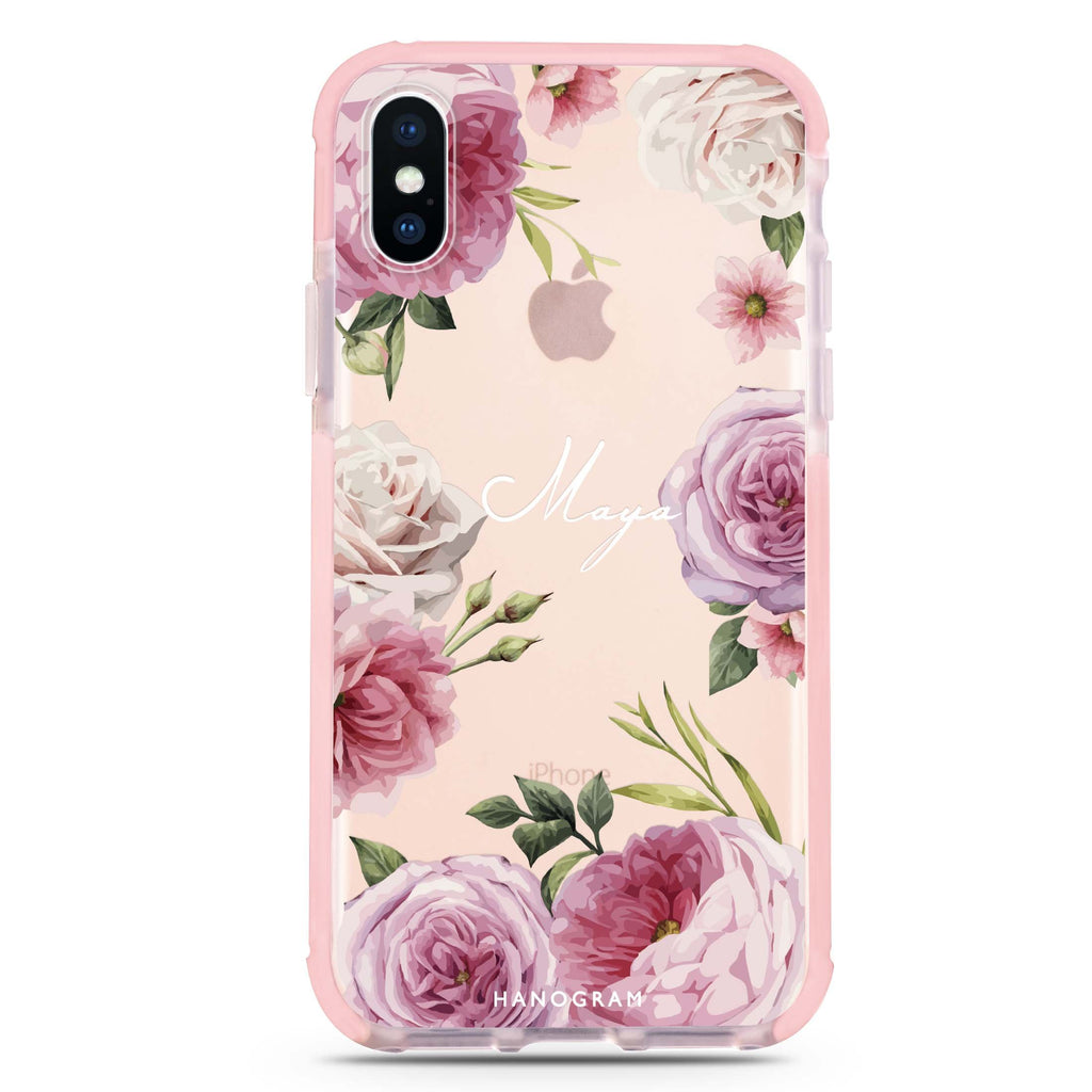 Beautiful Pretty Floral iPhone XS Max 吸震防摔保護殼